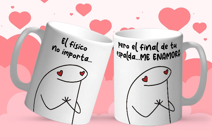 Taza San Valentin “El Físico No Importa”  Taza Romántica Doble Cara