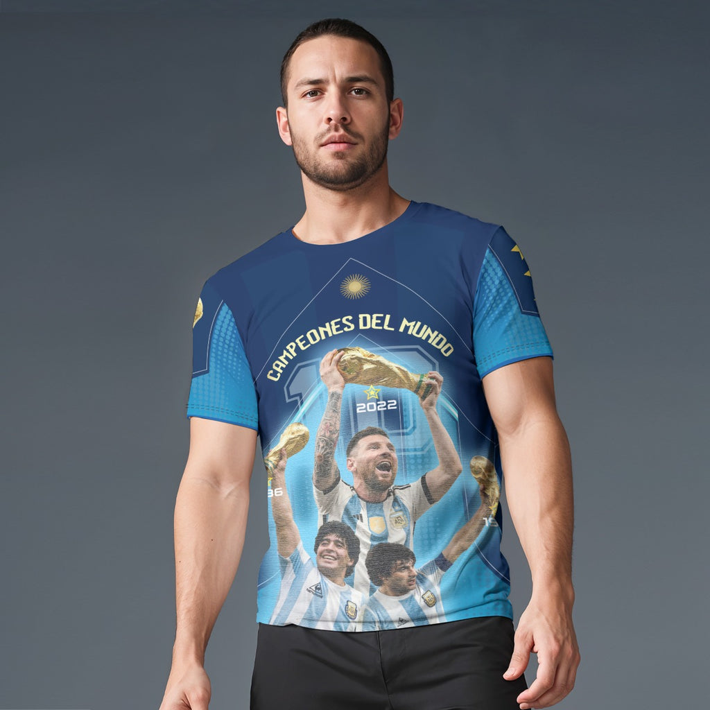 Camiseta Argentina Campeones del Mundo | Jersey fan fútbol con diseño número 10