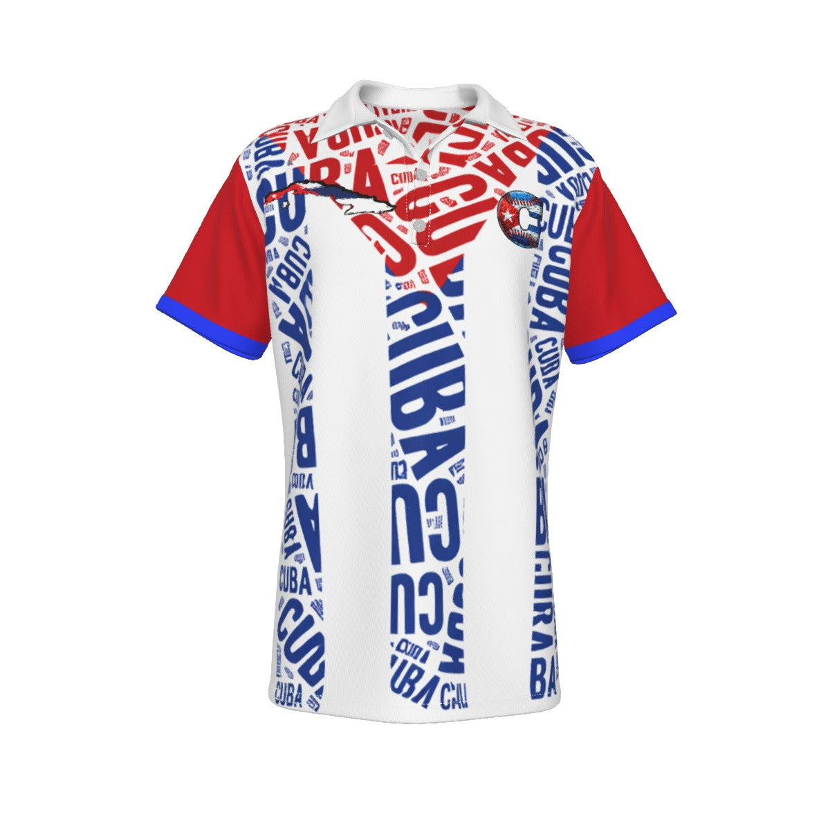 Polo Cuba estilo bandera tipográfico elegante para hombre