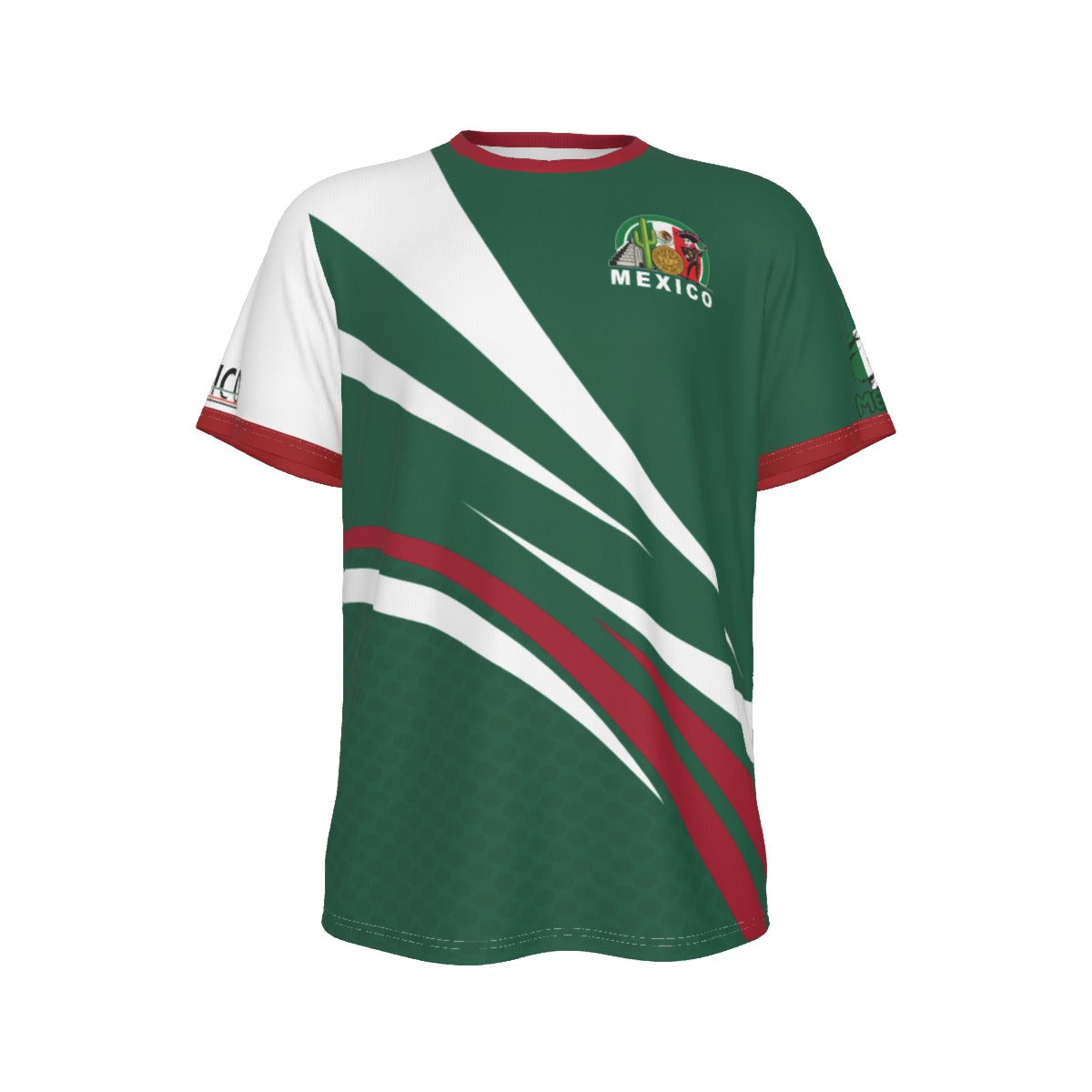 Camisa Deportiva de México Tricolor y Cuello Redondo