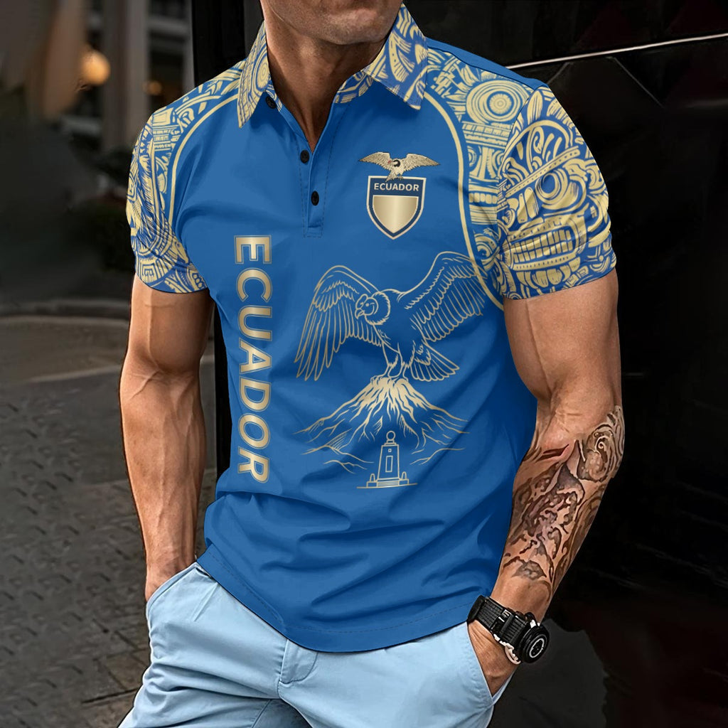 Polo de Ecuador Cóndor e Iconografía Ancestral Oro