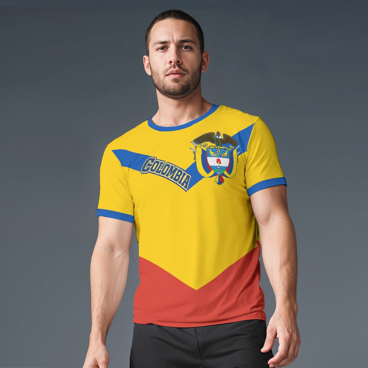 Camiseta Colombia O- Neck Hombre –  Diseño Patriótico