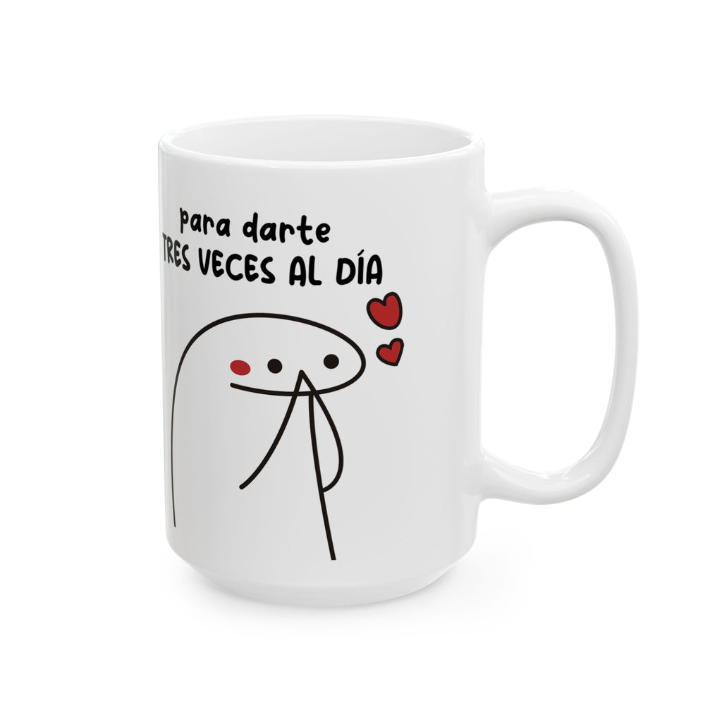 Taza San Valentin “Tres Veces al Día” Taza Divertida