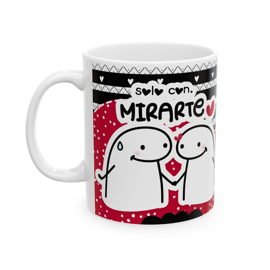 Mug San Valentin “Solo con Mirarte Me Vuelvo Invencible” Taza Romántica Divertida