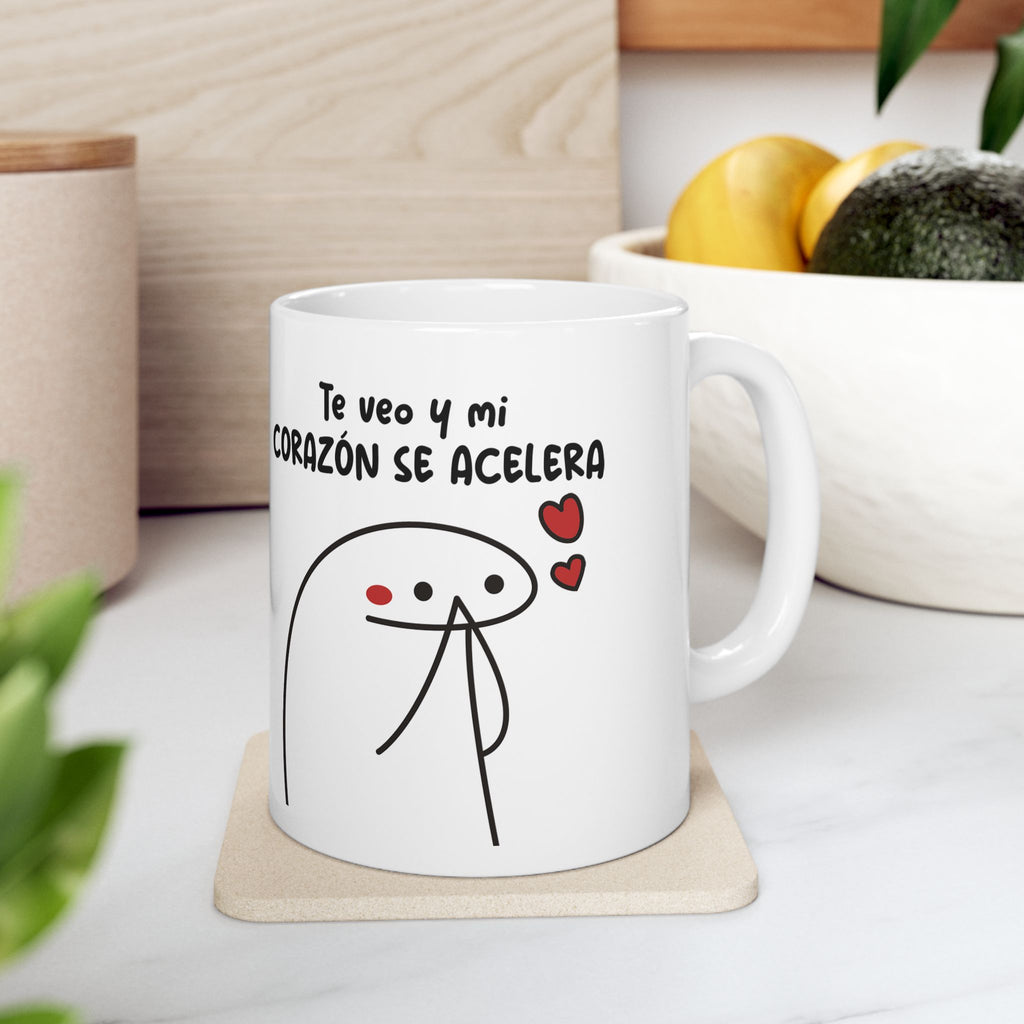 Taza San Valentin “Mi Corazón Se Acelera” Taza Romántica