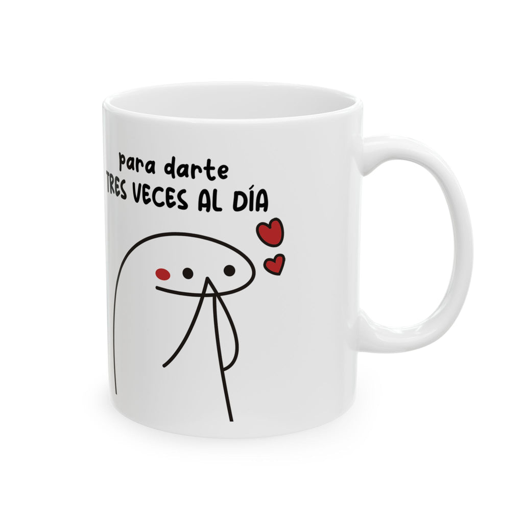 Taza San Valentin “Tres Veces al Día” Taza Divertida