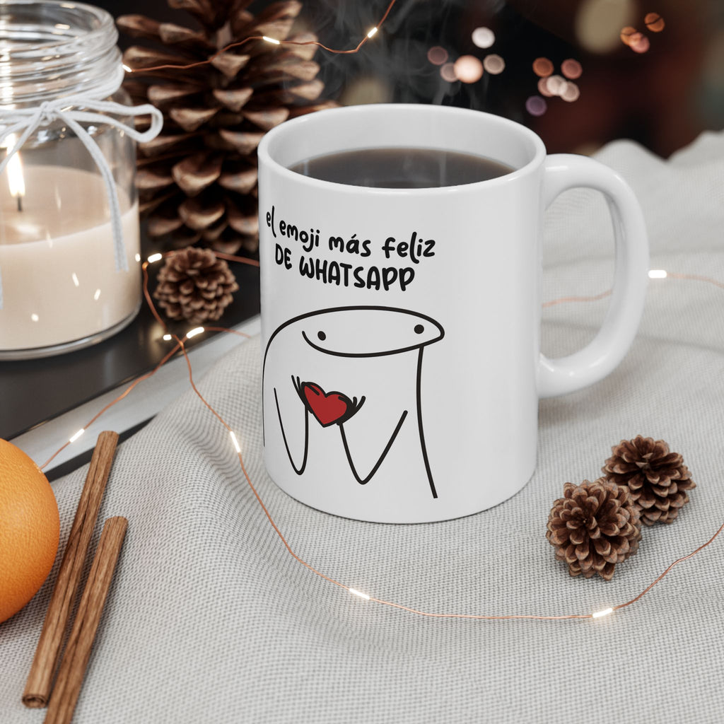 Taza San Valentín “El Emoji Más Feliz” Taza Romántica