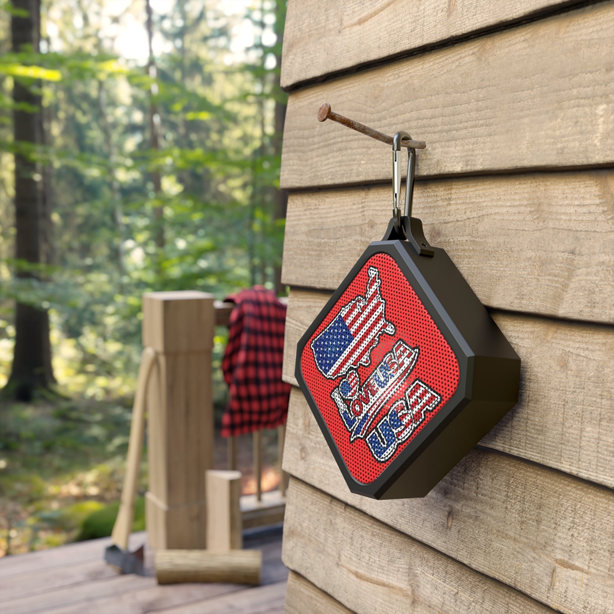 Bocina Bluetooth USA Portátil Resistente al Agua Diseño Patriótico I Love USA