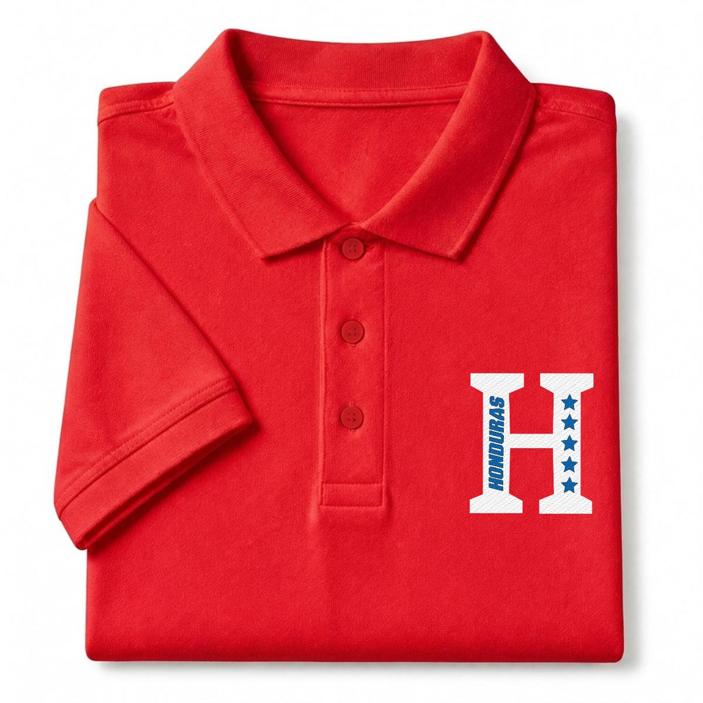 Camisa Tipo Polo de Honduras Bordado H de Cinco Estrellas
