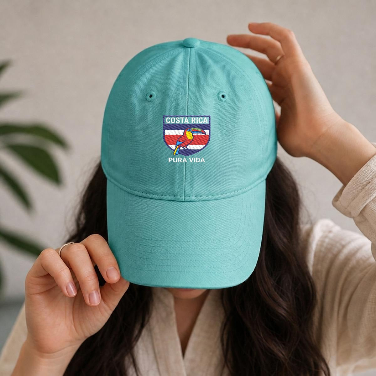 Gorra de Costa Rica Bordada Premium Pura Vida de Algodón Estilo Casual