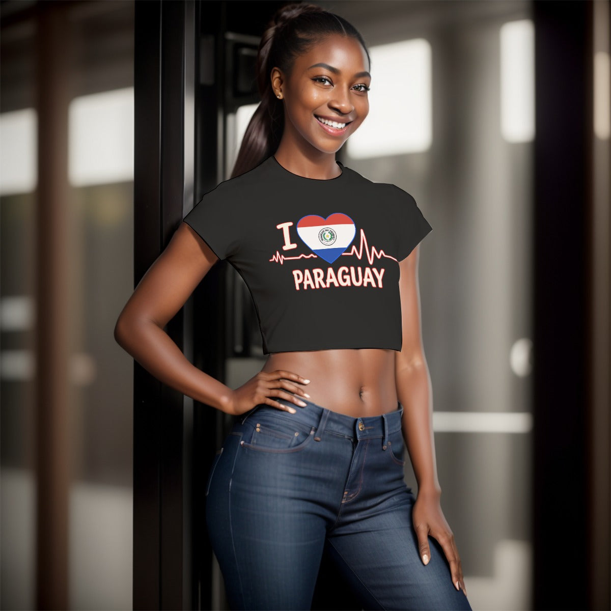 Crop Top I love Paraguay Mujer