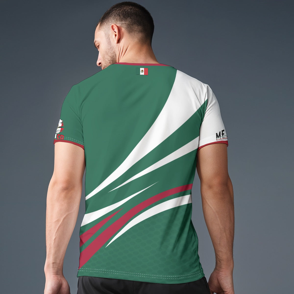 Camisa Deportiva de México Tricolor y Cuello Redondo
