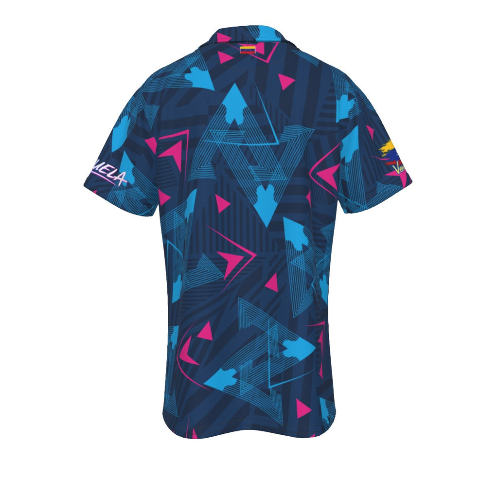 Título Polo Venezuela estilo geométrico moderno | Camisa deportiva premium azul con diseño exclusivo
