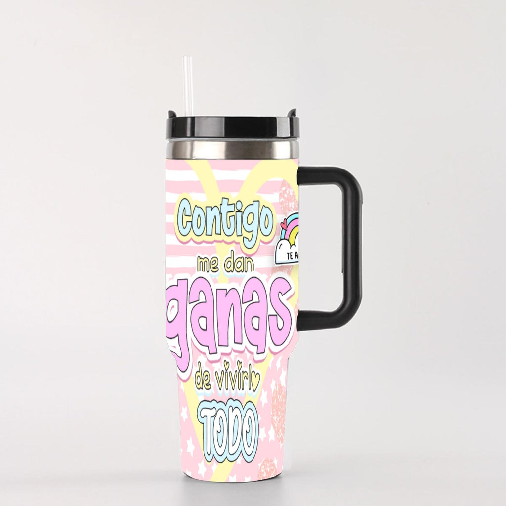 Tumbler -TazaContigo Me Dan Ganas de Vivirlo Todo – Colección San Valentin