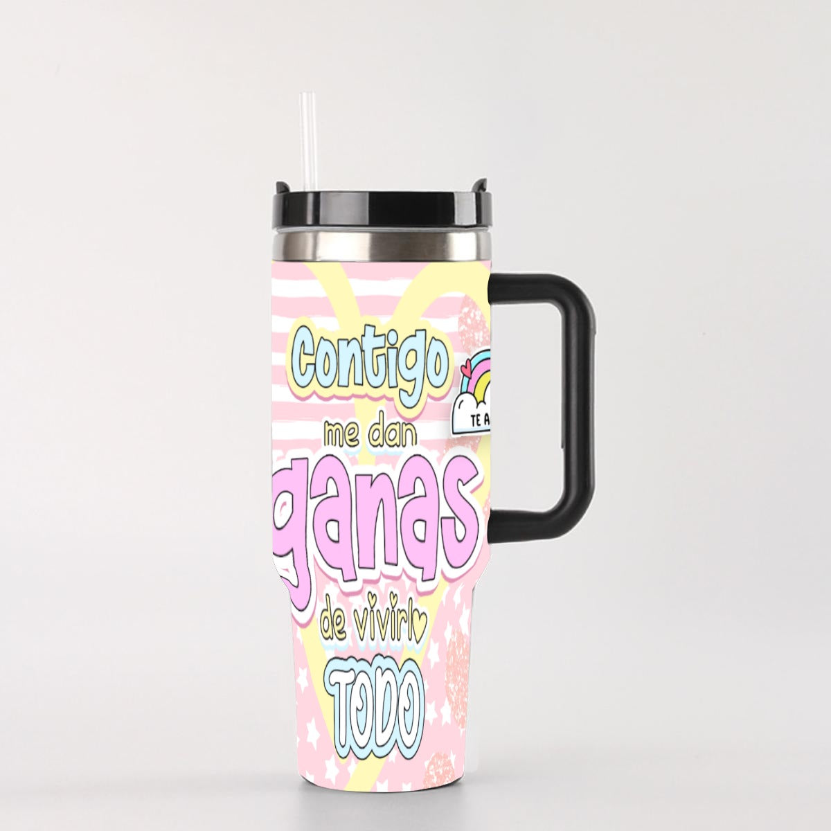 Tumbler -TazaContigo Me Dan Ganas de Vivirlo Todo – Colección San Valentin
