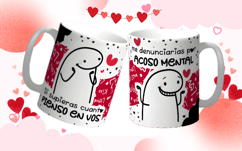 Mug San Valentín “Si Supieras Cuánto Pienso en Vos” Taza Divertida de Amor
