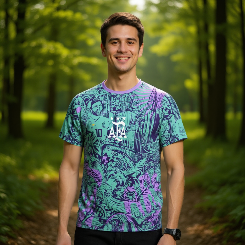 Camiseta Argentina Streetwear Nº10 – Estilo Leyenda Messi Hombre