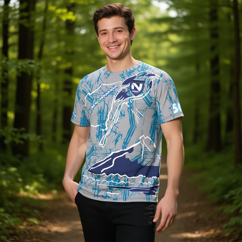 Camiseta Nicaragua Streetwear Simbolos Nacionales  – Espíritu Azul Hombre