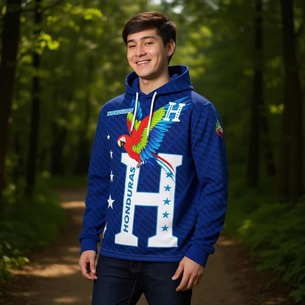 Sudadera con Capucha y Mascara Fleece Hoodie Honduras Ave Nacional Hombre