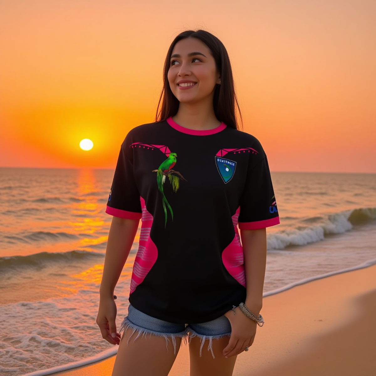 Camiseta Guatemala Neón Quetzal Orgullo Nacional