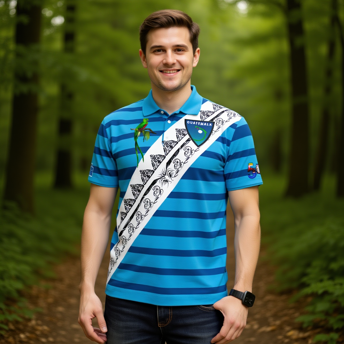 Camisa Polo Guatemala – Quetzal y Patrón Cultural Hombre