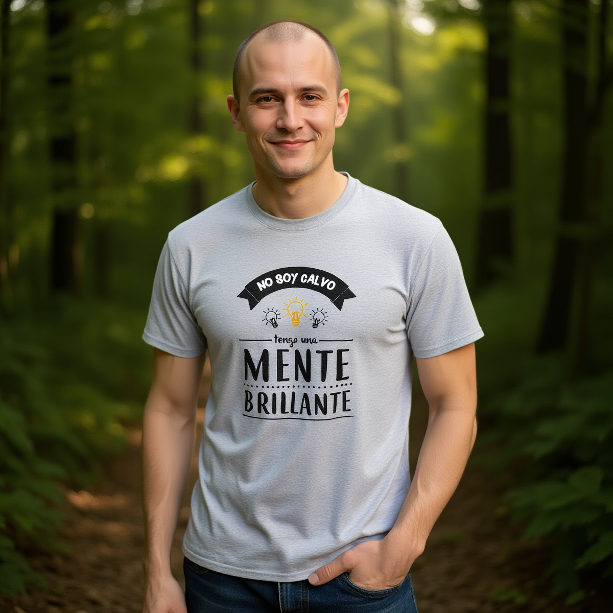 No Soy Calvo, Soy de Mente Brillante – Camiseta Divertida Hombre