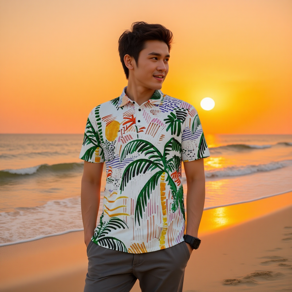 Camisa Polo Tropical para Hombre – Diseño Verano / Playa | Polo Casual