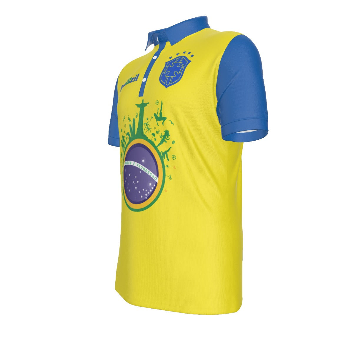 Polo Deportivo Brasil Amarillo con Gráfico Cultural