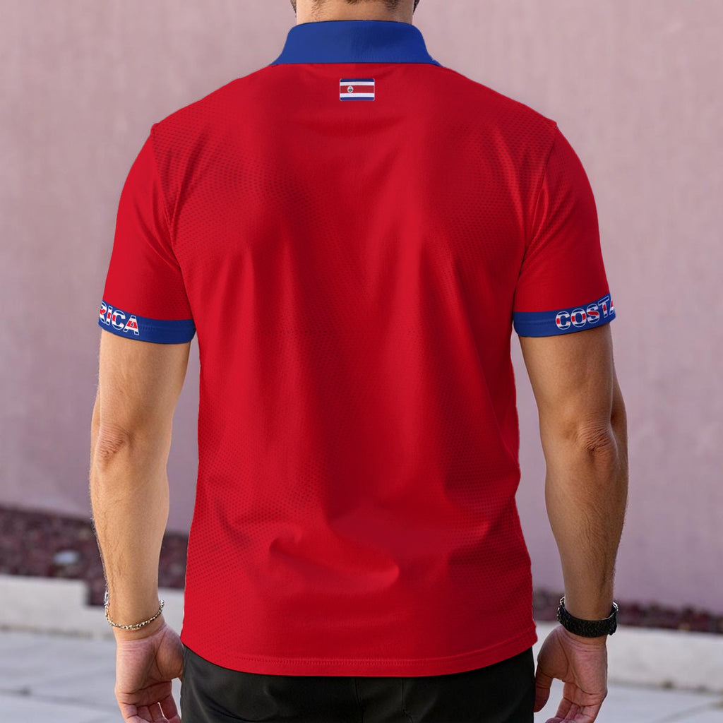 Polo Costa Rica Hombre Camisa Deportiva Patriótica