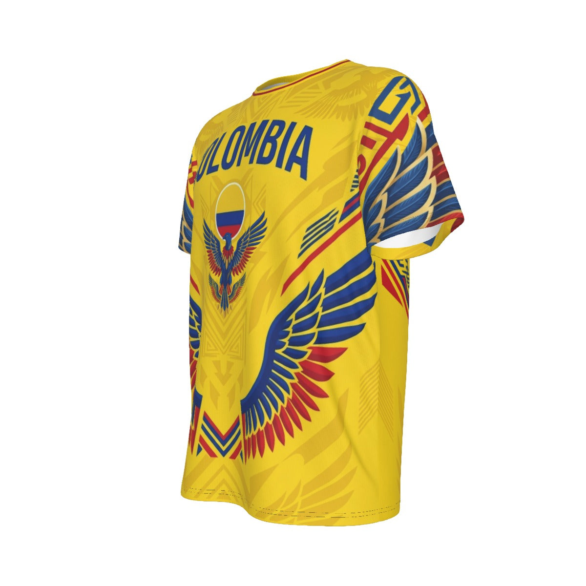 Camiseta Colombia Premium con Diseño de Cóndor Tricolor y Arte Precolombino
