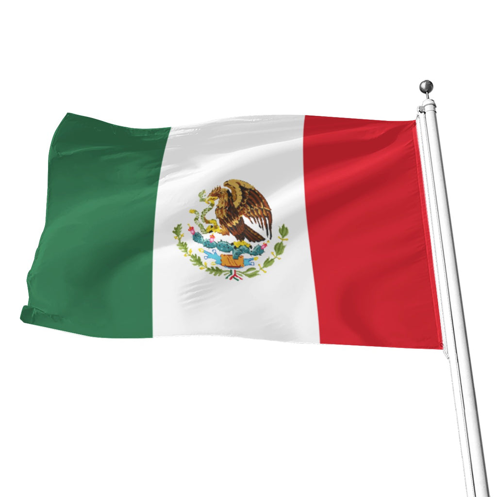 Bandera de Mexico Tricolor con Escudo Nacional