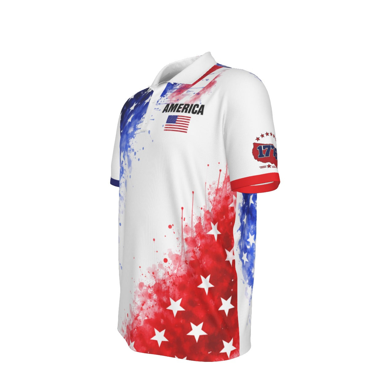 Polo America para Hombre – Diseño Bandera USA Splash
