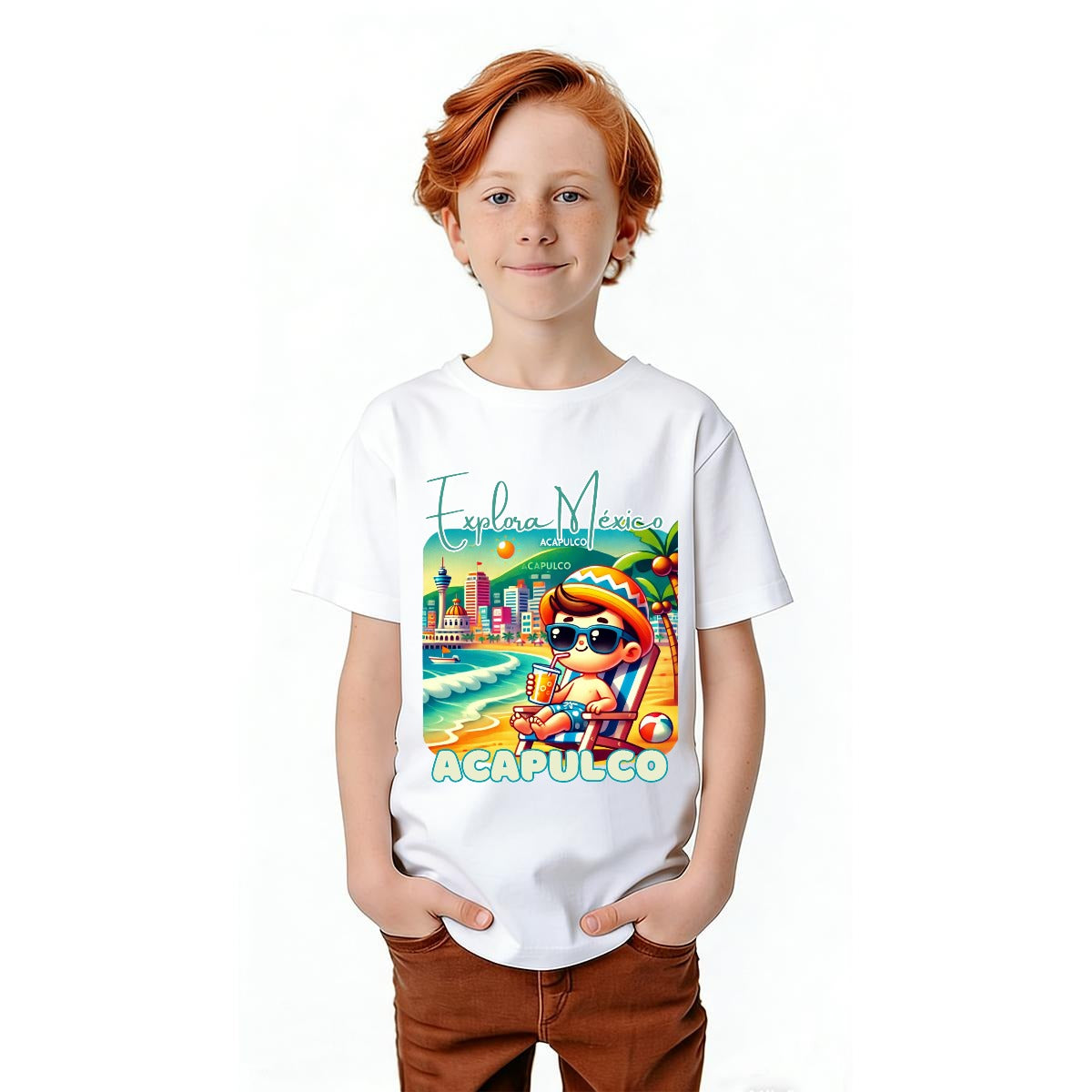 Camiseta Infantil Explora México Acapulco Diseño Infantil