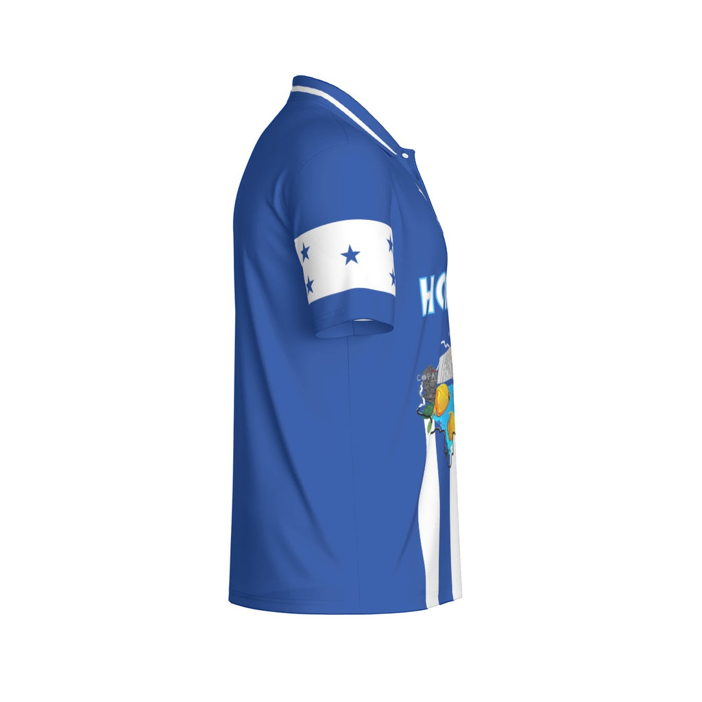 Camisa Polo Honduras Mapa Cultural 5 Estrellas Hombre
