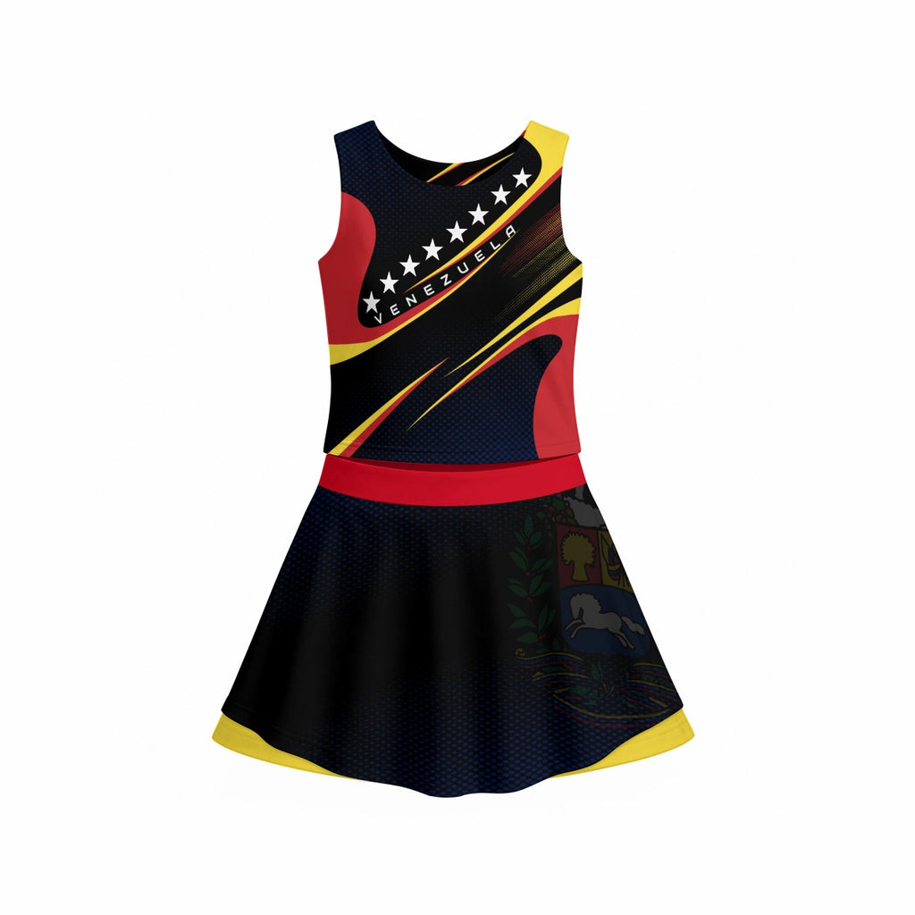 Set Deportivo de Venezuela de Falda con Short Integrado y Top Premium para Mujer