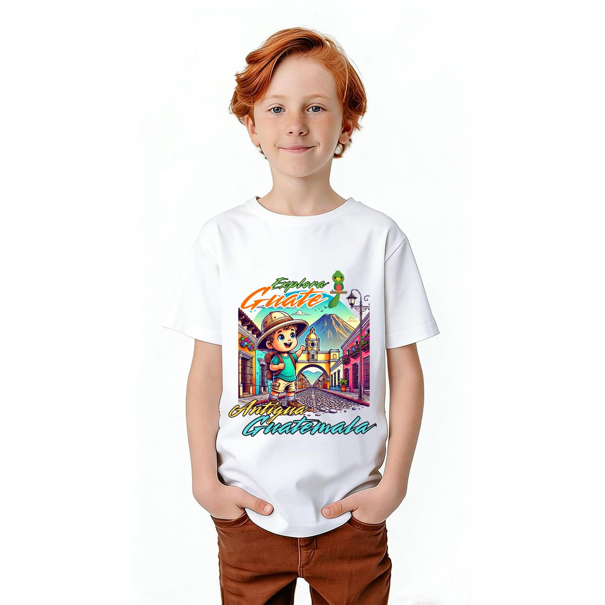Camiseta Infantil Antigua Guatemala Diseño Infantil Colorido – Gildan 5000B