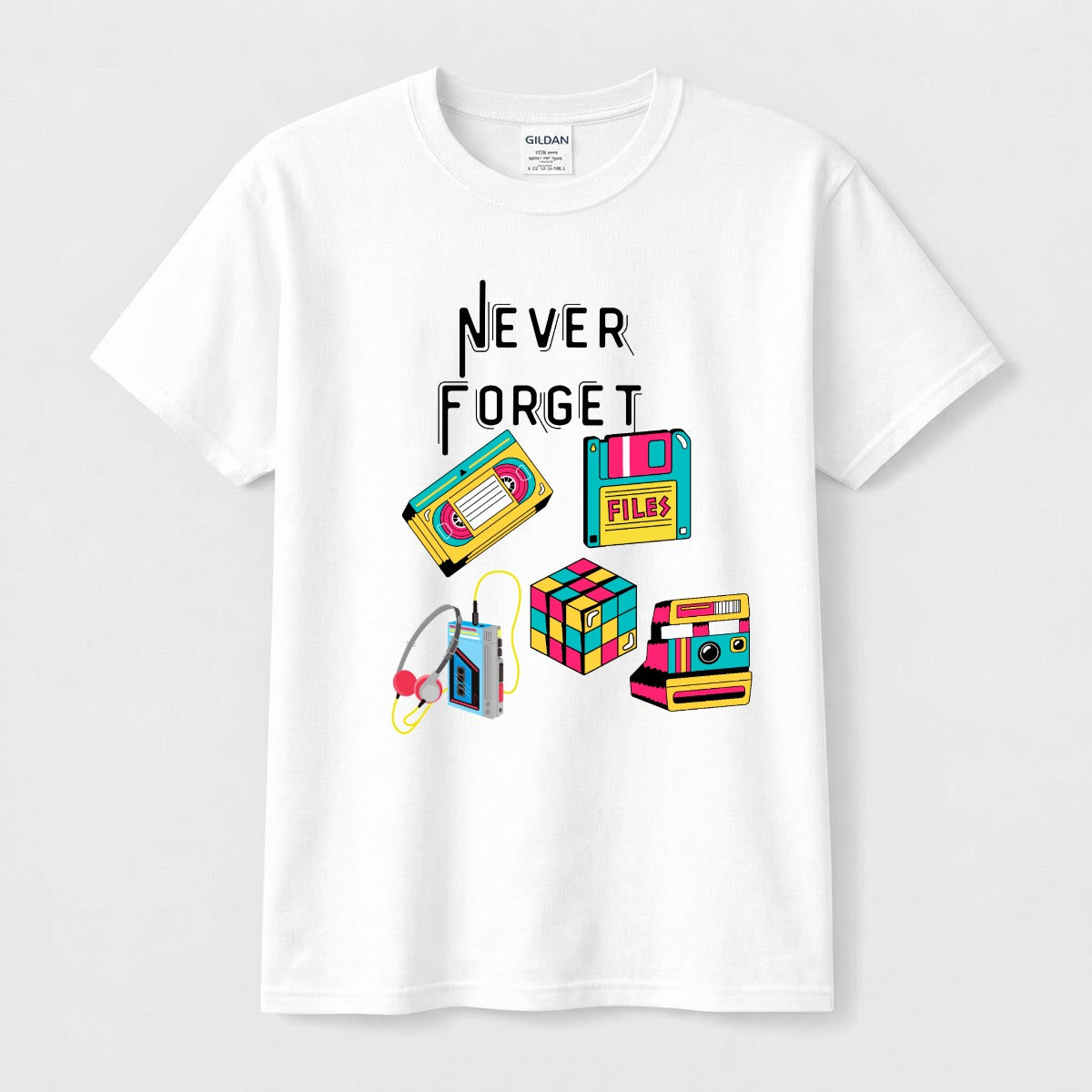 Camiseta Vintage 'Never Forget' Años 80 y 90