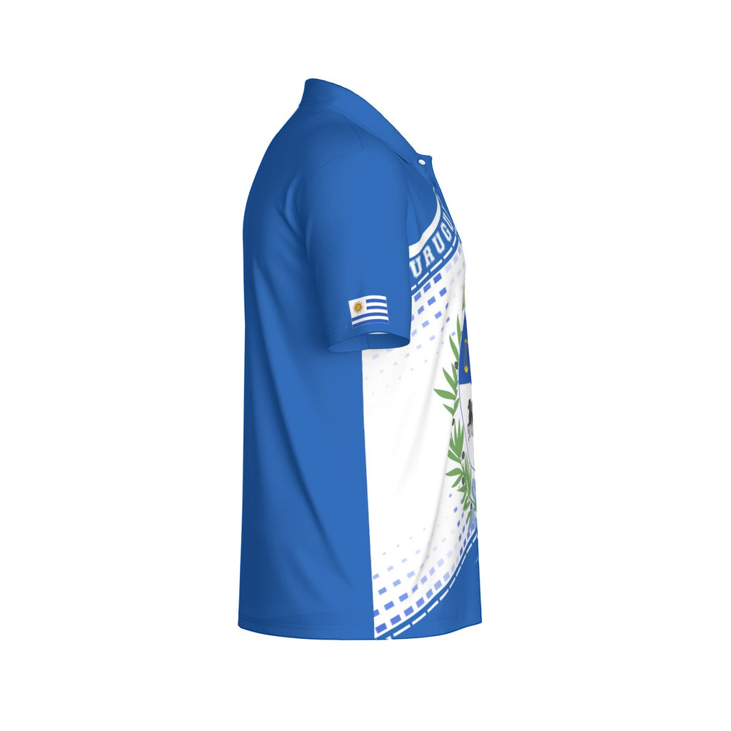 Polo Uruguay Premium para Hombre – Diseño Bandera y Escudo Nacional
