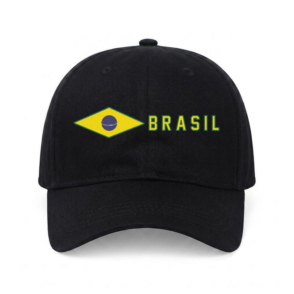Gorra de Brasil Bordada Premium Estilo Casual Ajustable de Algodón