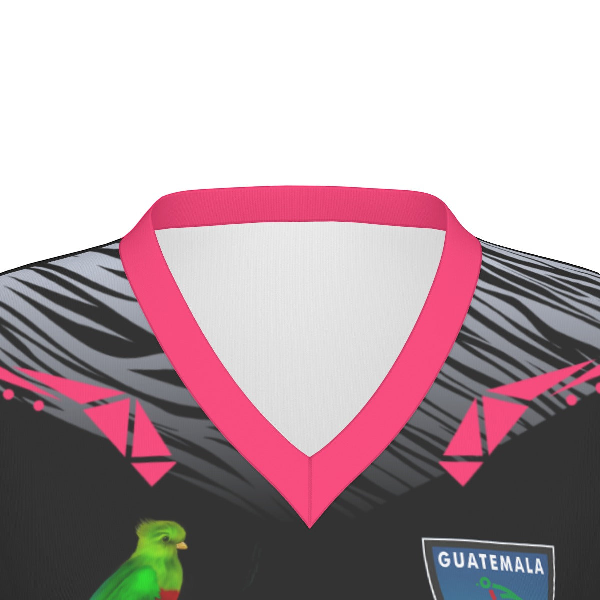 Camisa Guatemala Ave Nacional Negra Detalles Rosa Mujer