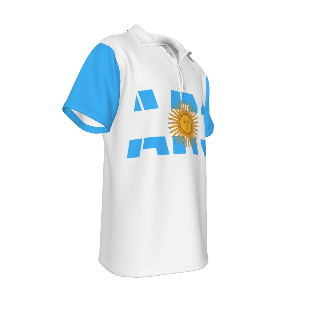 Polo Golf deportivo Argentina Celeste y Sol saliente