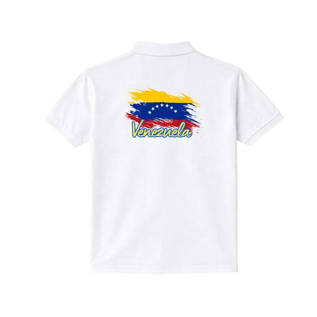 Polo Venezuela Escudo V Frontal y Bandera Espalda
