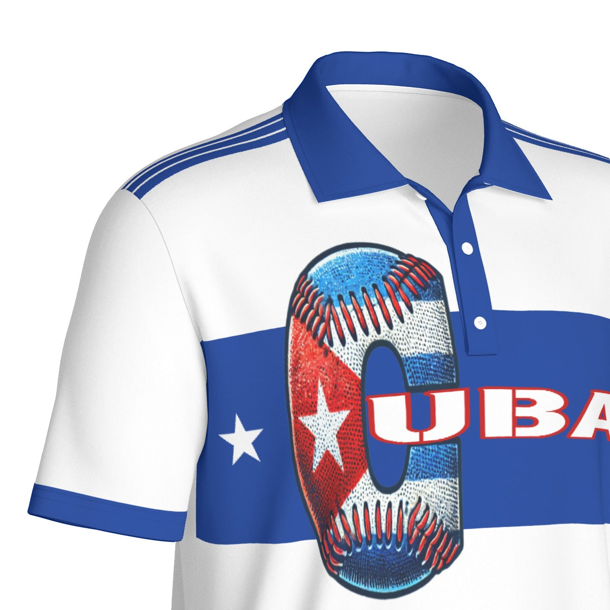 Camisa Polo Cuba Franja– Béisbol y Orgullo Nacional Unisex