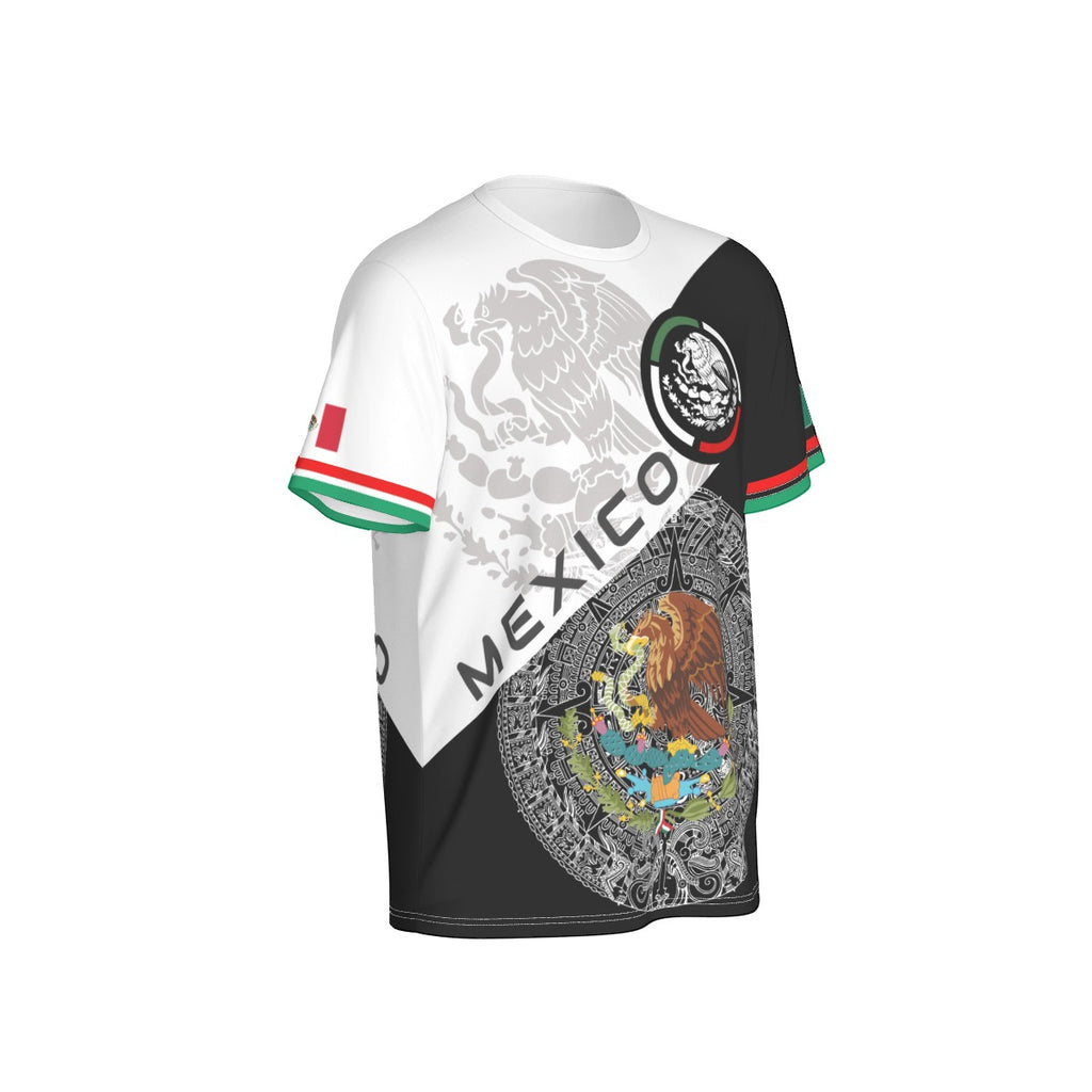 Camiseta México Escudo Nacional y Arte Prehispánico Unisex