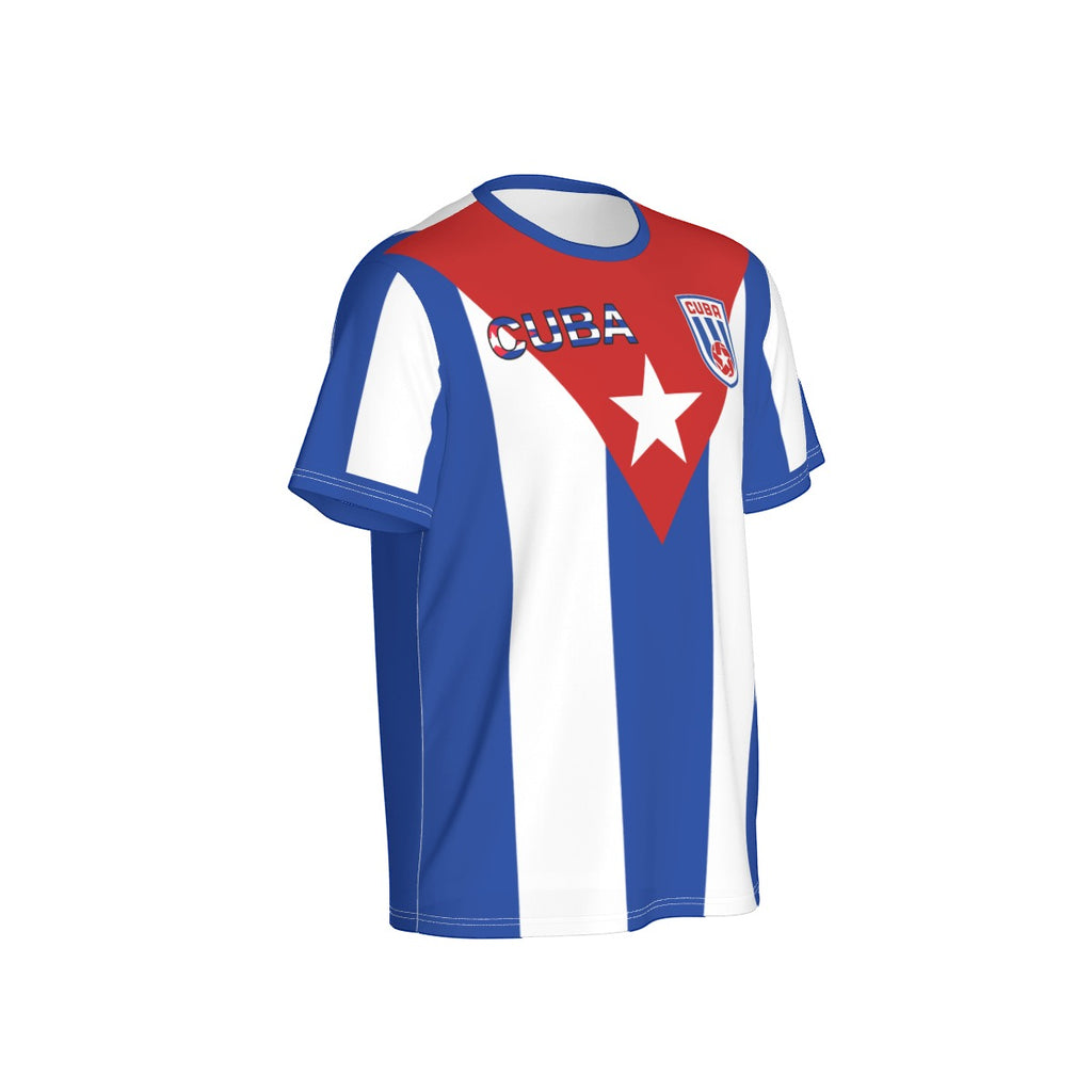 Camiseta Deportiva Cuba Bandera Azul y Blanca