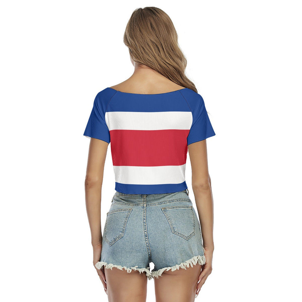 Top Cropped Sexy Costa Rica Mujer con Escote en V