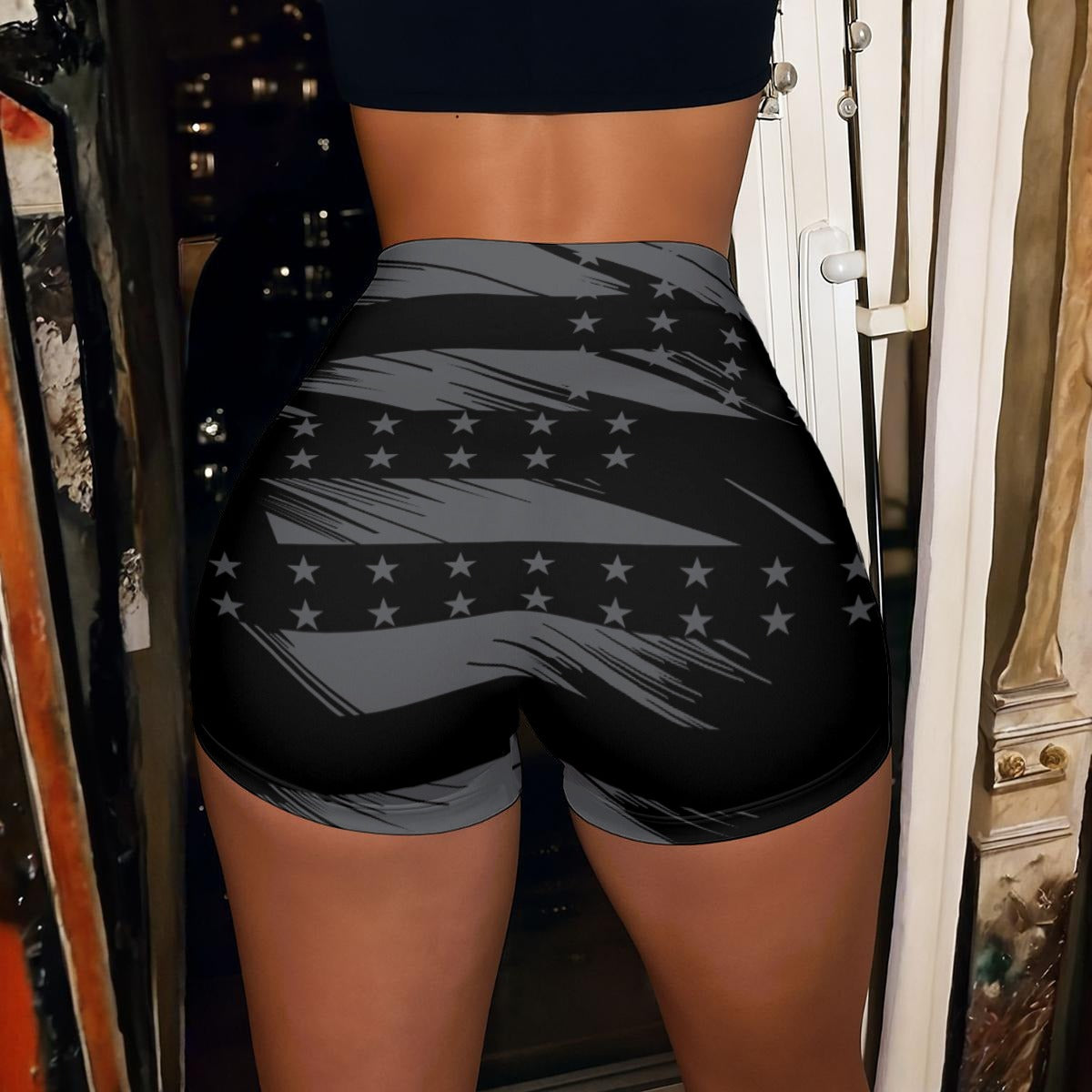 Short USA Seamless de Bandera Táctica para Mujer