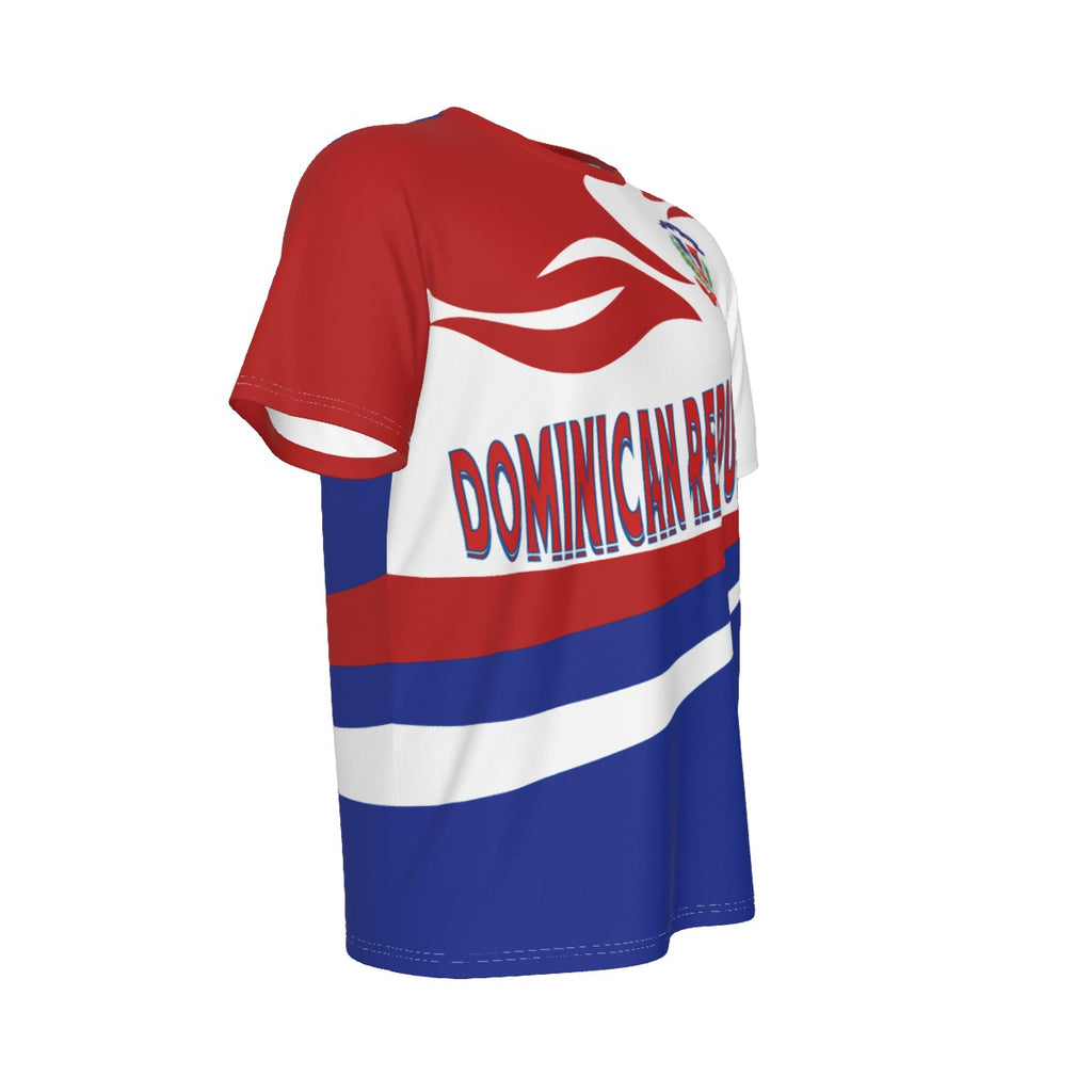 Camiseta República Dominicana  Patriótica – Tricolor y Escudo Nacional Unisex