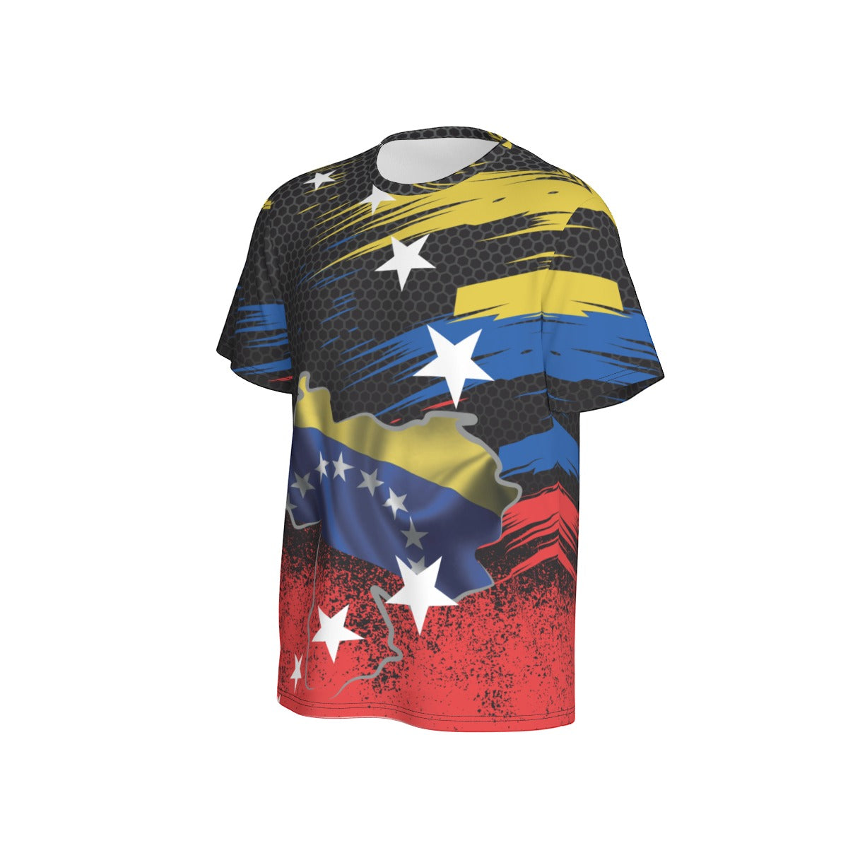 Camiseta Venezuela Mapa Tricolor Estrellas Urbana Unisex