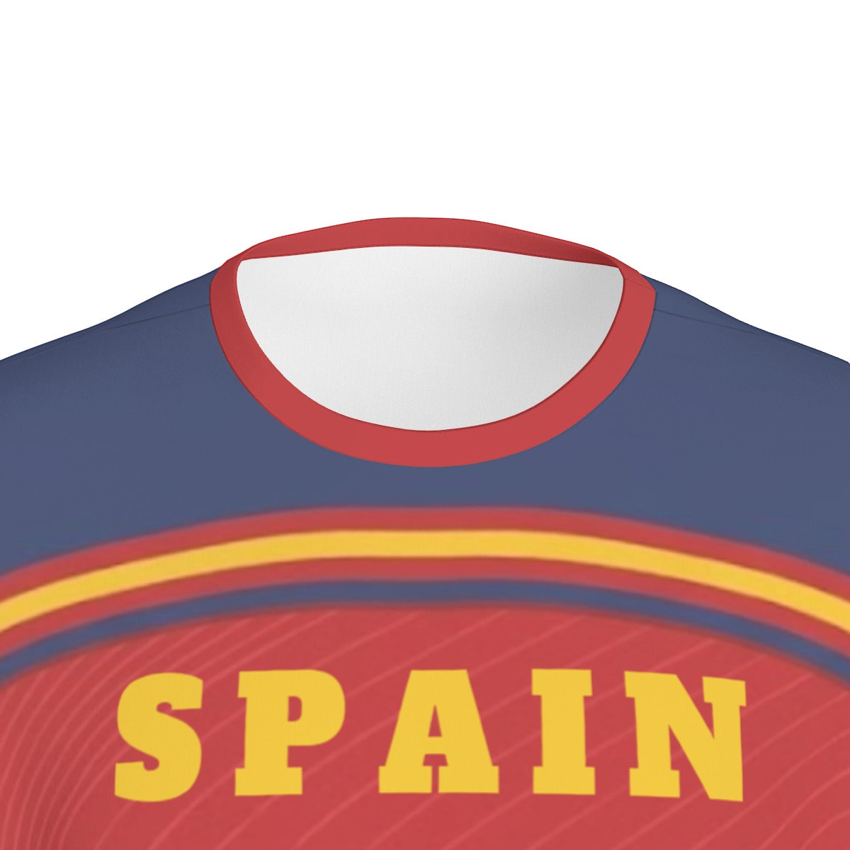 Camiseta Deportiva de España con Diseño de Líneas Onduladas y Ajuste Premium